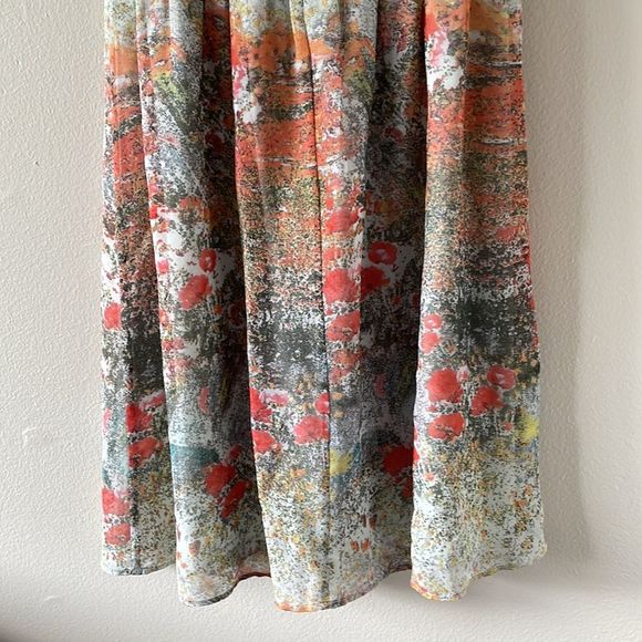 Alice + Olivia Floral Printed Mini Dress in Multicolor Silk Water colours - Picture 12 of 16